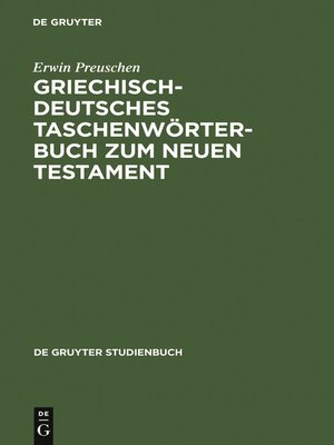cover image of Griechisch-deutsches Taschenwörterbuch zum Neuen Testament